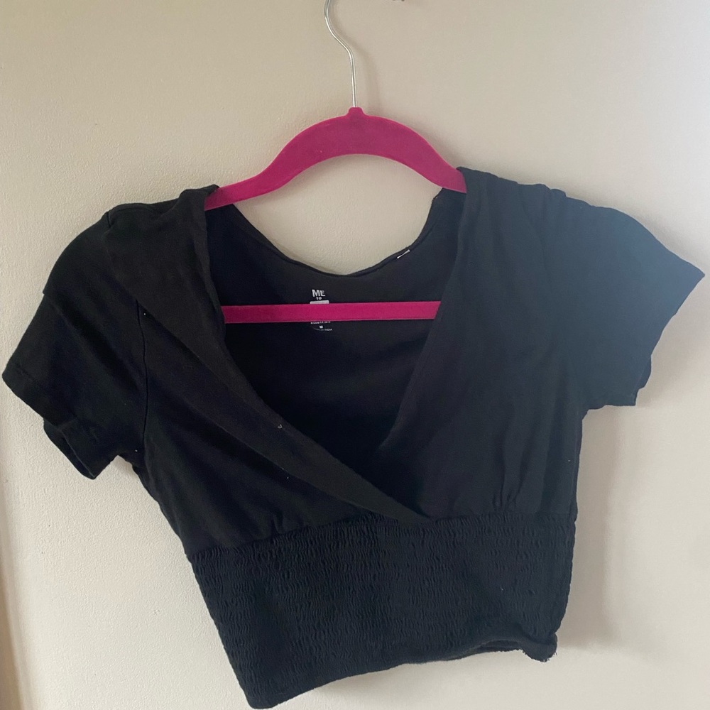 Black Wrap Around Tee Shirt